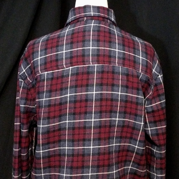 Tallwoods Bruno Milano Long Sleeve Button Up Plaid Flannel Top Size Small - Picture 5 of 7